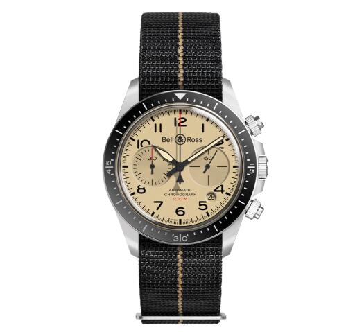 Replica Bell and Ross brv294 Watch BR V2-94 MILITARY BEIGE strap BRV294-BEI-ST/SF